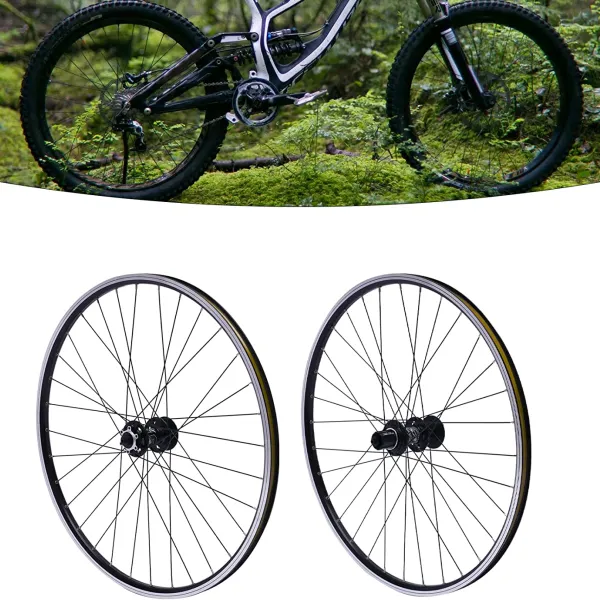 Mountain Bike Wheelset 27.5Inch Quick Release Front Rear Bike Wheels, Fit Cassette Bicycle Wheelset Black Hub Mountain Bike Wheelset 27.5Inch Quick Release Front Rear Bike Wheels, Fit Cassette Bicycle Wheelset Black Hub