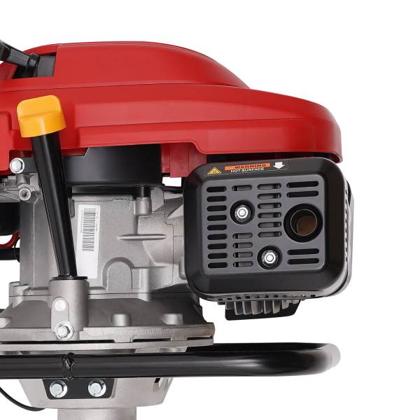 HangKai 4-Stroke 3.5kw 3600rpm Outboard Motor, Boat Engine Air-cooled 200cc Red and Black