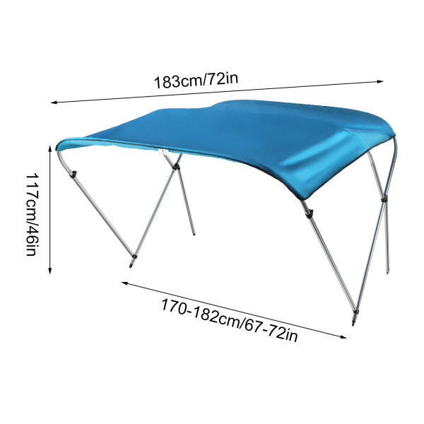 3 Bows Boat Top Boat Cover Set with Aluminum Alloy Frame Top Cover Anti-sun New 3 Bows Boat Top Boat Cover Set with Aluminum Alloy Frame Top Cover Anti-sun New