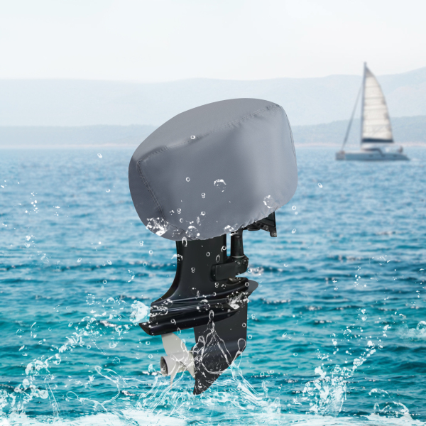 Outboard Motor Cover, Waterproof Boat Motor Covers, 420D Heavy Duty Motor Hood