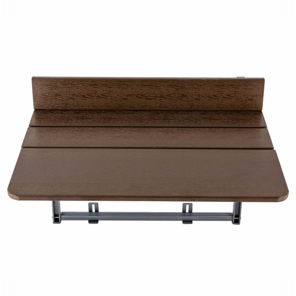 Balcony Table for Railings, Balcony Railing Hanging Table Folding Balcony Table Hanging Adjustable Deck Table for Patio, Garden (Brown, 80*37cm)