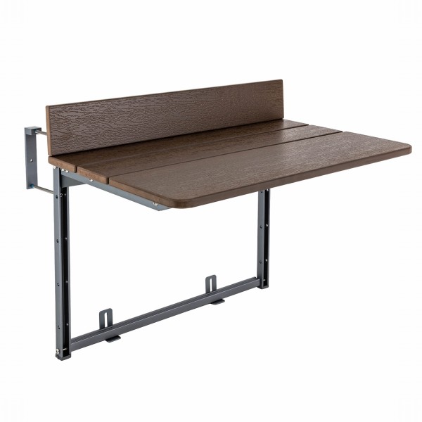 Balcony Table for Railings, Balcony Railing Hanging Table Folding Balcony Table Hanging Adjustable Deck Table for Patio, Garden (Brown, 80*37cm)
