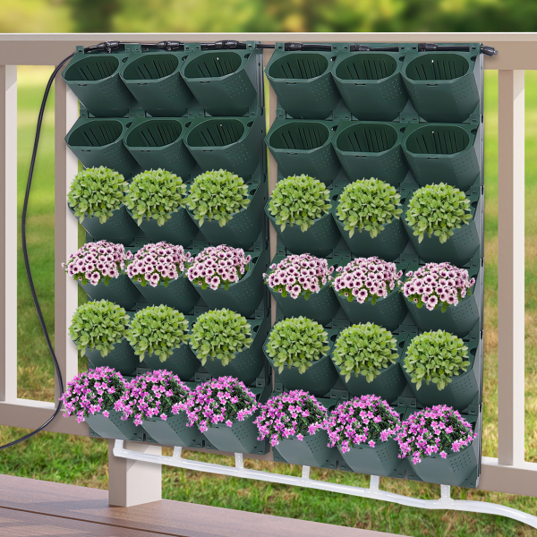 Garden Growing System Planters Self-Watering System Wall Mounted Vertical Garden Planter Used to Grow Veggies Fruits Herbs Flowers Garden Growing System Planters Self-Watering System Wall Mounted Vertical Garden Planter Used to Grow Veggies Fruits Herbs Flowers