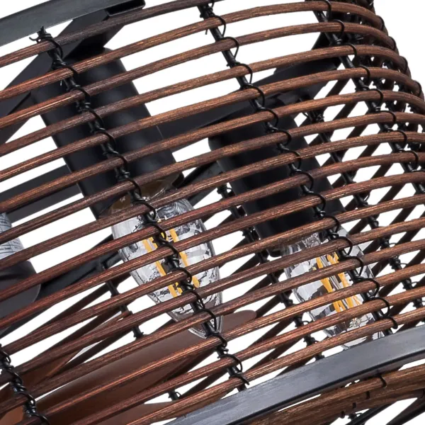 18" Wicker Rattan Caged Ceiling Fan with Lights Remote Control Brown Farmhouse Ceiling Fan 18" Wicker Rattan Caged Ceiling Fan with Lights Remote Control Brown Farmhouse Ceiling Fan